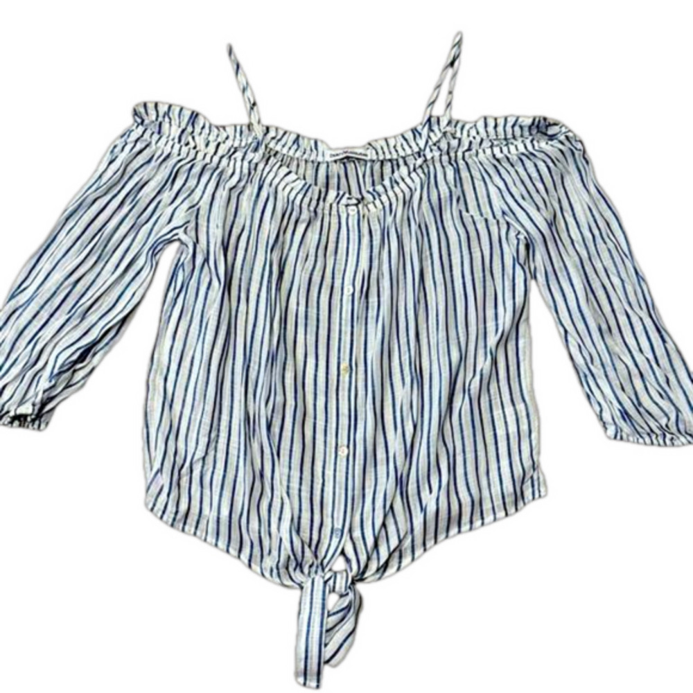 NWT Dainty Hooligan Sitting pretty blue stripe blouse - size large